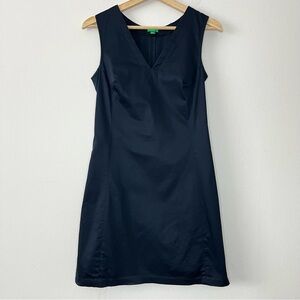 United Colors of Benetton Cotton Blend Navy Sleeveless‎ V-Neck Dress size small